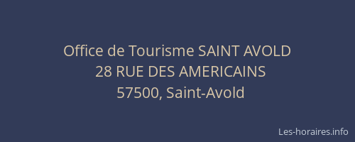 Office de Tourisme SAINT AVOLD