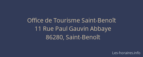 Office de Tourisme Saint-Benoît
