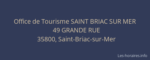 Office de Tourisme SAINT BRIAC SUR MER