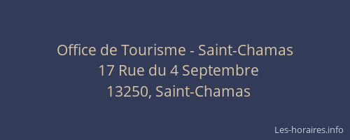 Office de Tourisme - Saint-Chamas