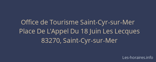Office de Tourisme Saint-Cyr-sur-Mer