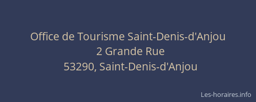 Office de Tourisme Saint-Denis-d'Anjou