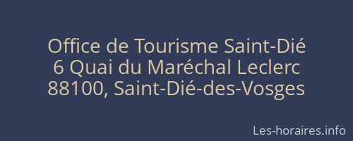 Office de Tourisme Saint-Dié