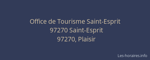 Office de Tourisme Saint-Esprit