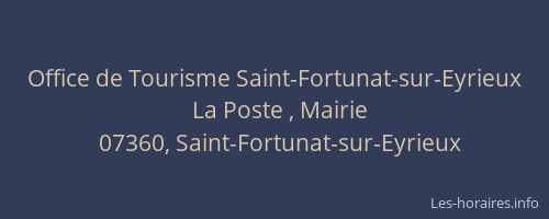 Office de Tourisme Saint-Fortunat-sur-Eyrieux