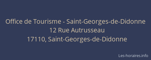 Office de Tourisme - Saint-Georges-de-Didonne