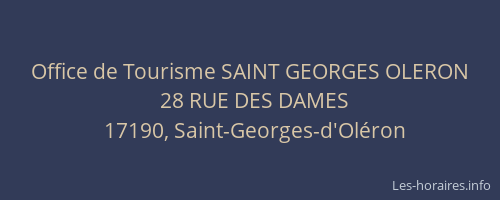 Office de Tourisme SAINT GEORGES OLERON