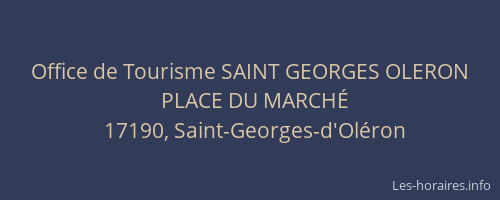 Office de Tourisme SAINT GEORGES OLERON