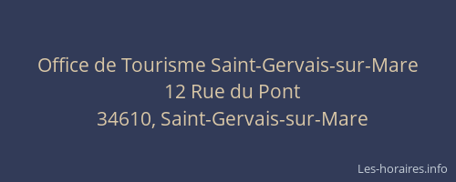 Office de Tourisme Saint-Gervais-sur-Mare