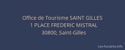Office de Tourisme SAINT GILLES