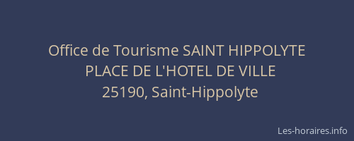 Office de Tourisme SAINT HIPPOLYTE