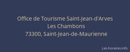 Office de Tourisme Saint-Jean-d'Arves