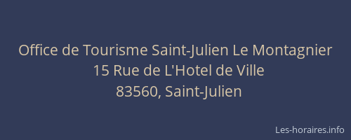 Office de Tourisme Saint-Julien Le Montagnier