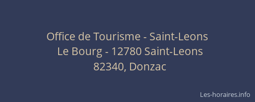 Office de Tourisme - Saint-Leons