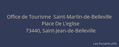 Office de Tourisme  Saint-Martin-de-Belleville