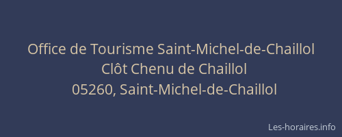 Office de Tourisme Saint-Michel-de-Chaillol
