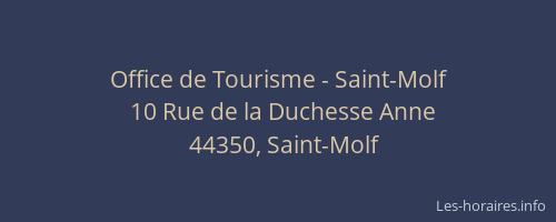 Office de Tourisme - Saint-Molf
