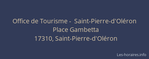 Office de Tourisme -  Saint-Pierre-d'Oléron