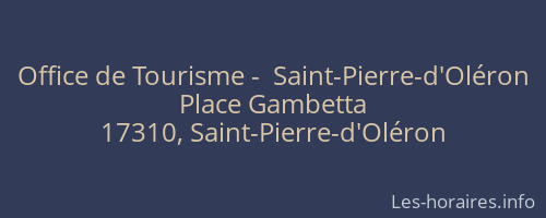 Office de Tourisme -  Saint-Pierre-d'Oléron