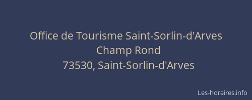 Office de Tourisme Saint-Sorlin-d'Arves