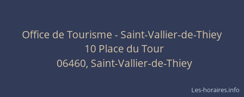Office de Tourisme - Saint-Vallier-de-Thiey