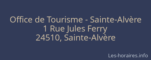 Office de Tourisme - Sainte-Alvère