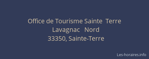Office de Tourisme Sainte  Terre