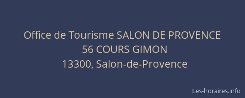 Office de Tourisme SALON DE PROVENCE