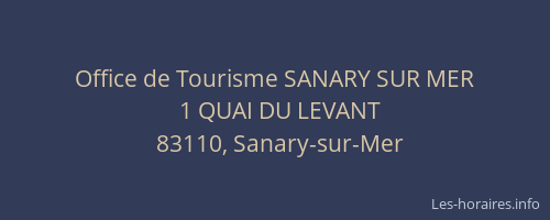 Office de Tourisme SANARY SUR MER
