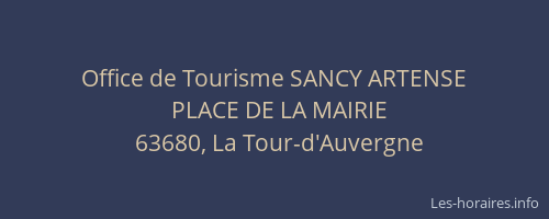 Office de Tourisme SANCY ARTENSE