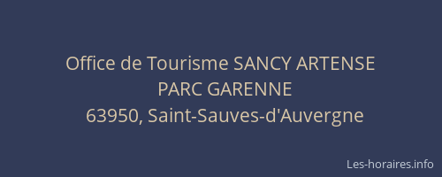 Office de Tourisme SANCY ARTENSE