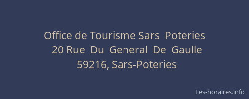 Office de Tourisme Sars  Poteries