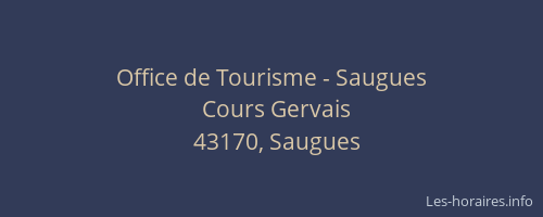 Office de Tourisme - Saugues