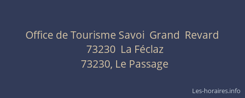 Office de Tourisme Savoi  Grand  Revard