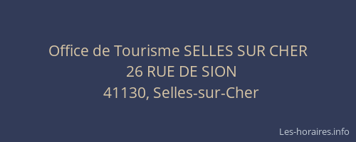 Office de Tourisme SELLES SUR CHER