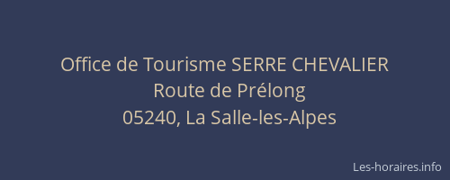 Office de Tourisme SERRE CHEVALIER