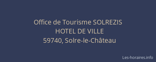Office de Tourisme SOLREZIS