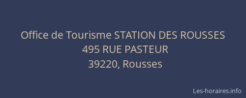 Office de Tourisme STATION DES ROUSSES