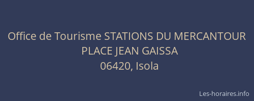 Office de Tourisme STATIONS DU MERCANTOUR