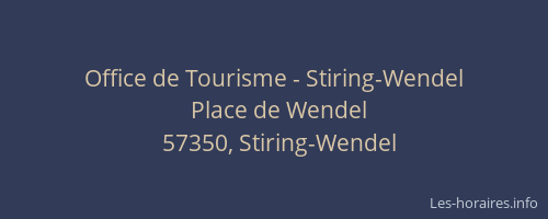 Office de Tourisme - Stiring-Wendel