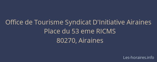 Office de Tourisme Syndicat D'Initiative Airaines