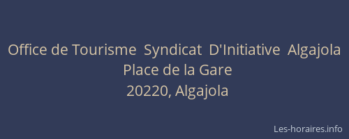 Office de Tourisme  Syndicat  D'Initiative  Algajola