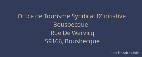 Office de Tourisme Syndicat D'Initiative Bousbecque
