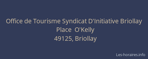 Office de Tourisme Syndicat D'Initiative Briollay
