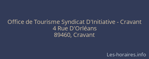 Office de Tourisme Syndicat D'Initiative - Cravant