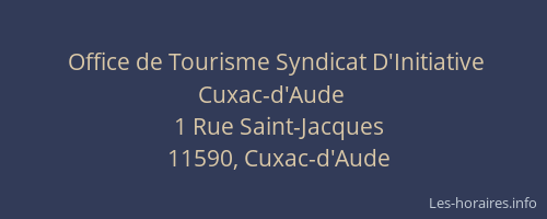 Office de Tourisme Syndicat D'Initiative Cuxac-d'Aude