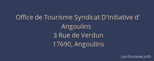 Office de Tourisme Syndicat D'Initiative d' Angoulins
