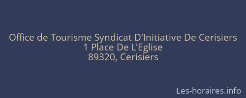 Office de Tourisme Syndicat D'Initiative De Cerisiers