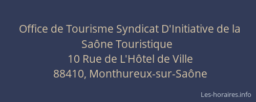 Office de Tourisme Syndicat D'Initiative de la Sa&ocirc;ne Touristique