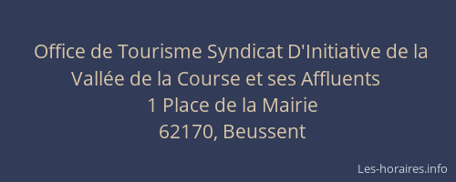 Office de Tourisme Syndicat D'Initiative de la Vall&eacute;e de la Course et ses Affluents